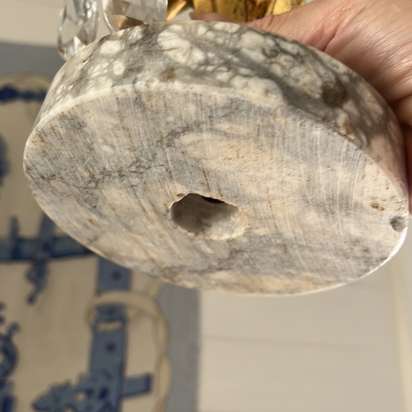 •VINTAGE TOLE GILT MARBLE CANDELABRA• - Picture 13 of 15